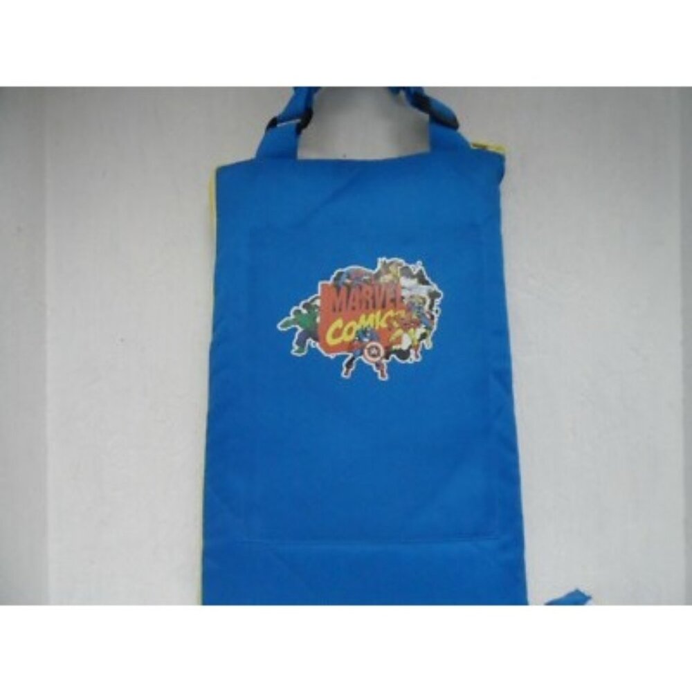 Marvel Comic One Piece Tote With Attached Blanket Blue/Yellow NWOT